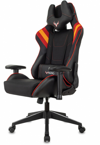 Кресло игровое Zombie VIKING 4 AERO черный/красный ткань/эко.кожа с подголов. крестов. пластик фото 3