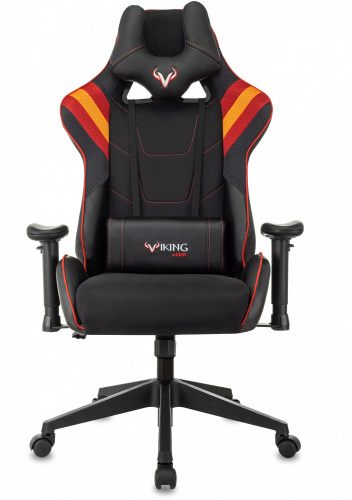 Кресло игровое Zombie VIKING 4 AERO черный/красный ткань/эко.кожа с подголов. крестов. пластик фото 2