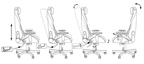 Кресло игровое Knight Neon черный/серебряный соты эко.кожа с подголов. крестов. металл фото 24