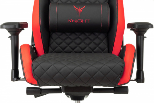 Кресло игровое Knight Titan черный/красный ромбик эко.кожа с подголов. крестов. металл фото 12