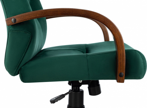 Кресло руководителя Бюрократ T-9928WALNUT Fabric зеленый Italia Green крестов. металл/дерево фото 5