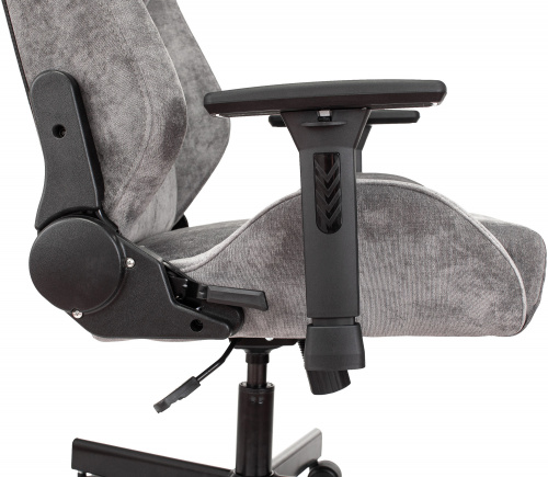 Кресло игровое Knight N1 Fabric серый Light-19 с подголов. крестов. металл фото 8