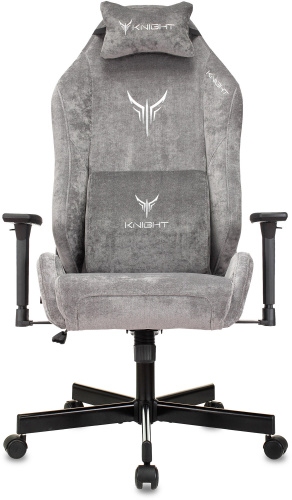 Кресло игровое Knight N1 Fabric серый Light-19 с подголов. крестов. металл фото 17