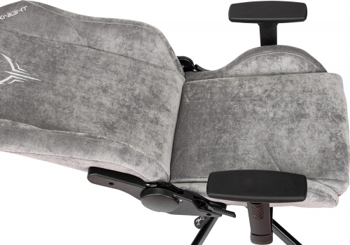 Кресло игровое Knight N1 Fabric серый Light-19 с подголов. крестов. металл фото 5