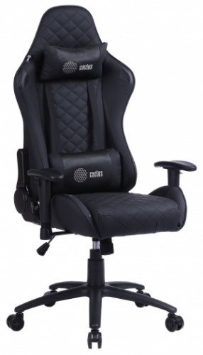 Кресло игровое Cactus CS-CHR-030BL черный эко.кожа с подголов. крестов. сталь Кресло игровое Cactus CS-CHR-030BL черный эко.кожа с подголов. крестов. сталь