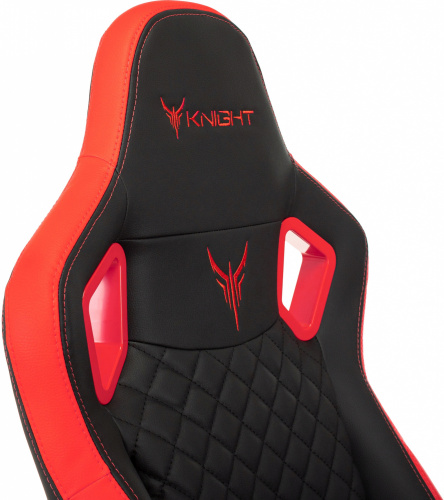 Кресло игровое Knight Titan черный/красный ромбик эко.кожа с подголов. крестов. металл фото 17