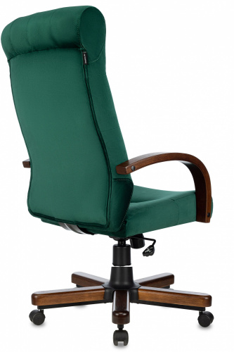 Кресло руководителя Бюрократ T-9928WALNUT Fabric зеленый Italia Green крестов. металл/дерево фото 4