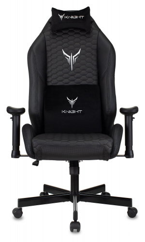 Кресло игровое Knight Neon черный соты эко.кожа с подголов. крестов. металл фото 2 Кресло игровое Knight Neon черный соты эко.кожа с подголов. крестов. металл фото 2